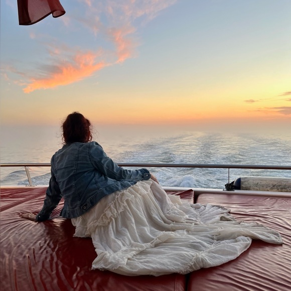 CREAM MAXI BOHO RUFFLE DRESS - Picture 9 of 13